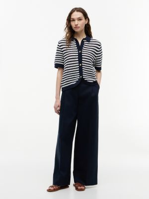 Женские кардиганы Tommy Hilfiger Short-Sleeve Striped Crochet Cardigan — фото 2