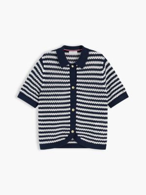 Женские кардиганы Tommy Hilfiger Short-Sleeve Striped Crochet Cardigan — фото 5