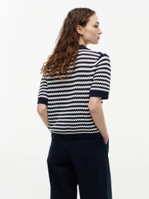 Женские кардиганы Tommy Hilfiger Short-Sleeve Striped Crochet Cardigan — фото 4