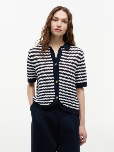 Женские кардиганы Tommy Hilfiger Short-Sleeve Striped Crochet Cardigan