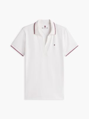Женские топы Tommy Hilfiger Regular Fit Open Placket Tipped Polo — фото 5