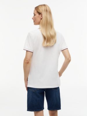 Женские топы Tommy Hilfiger Regular Fit Open Placket Tipped Polo — фото 4
