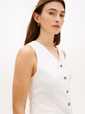 Женские жилеты Tommy Hilfiger Slim Fit Linen-Blend Vest — фото 2