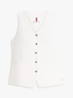 Женские жилеты Tommy Hilfiger Slim Fit Linen-Blend Vest — фото 5
