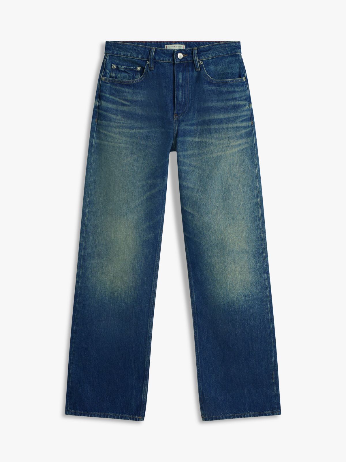Mid-Rise Loose Straight Jean — Washed Denim