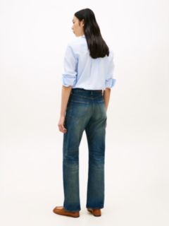 Mid-Rise Loose Straight Jean — Washed Denim 4