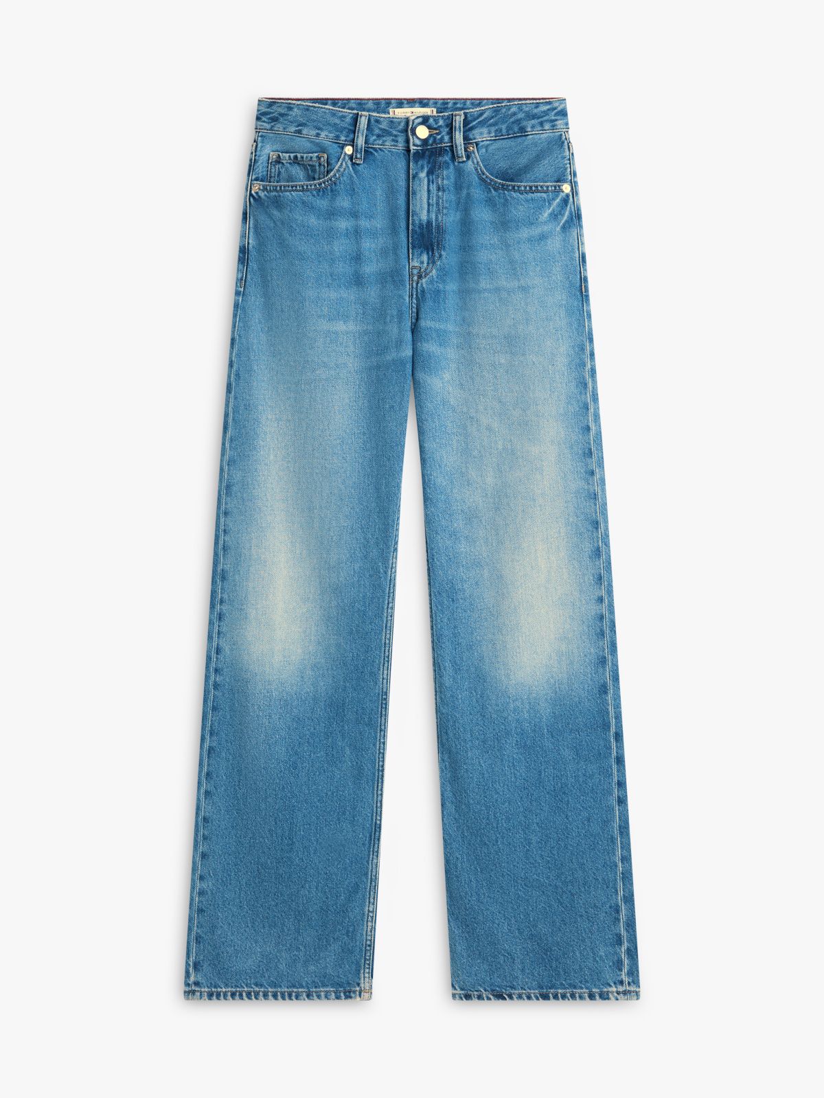 Mid-Rise Loose Straight Jean — Washed Denim