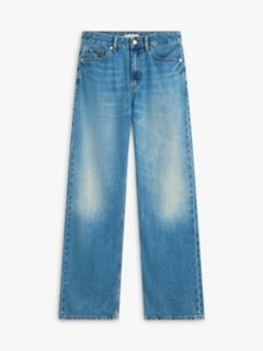 Mid-Rise Loose Straight Jean — Washed Denim 5