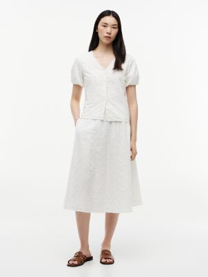 Tommy Hilfiger Embroidered Eyelet Midi Skirt — фото 2