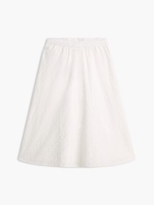 Tommy Hilfiger Embroidered Eyelet Midi Skirt — фото 5