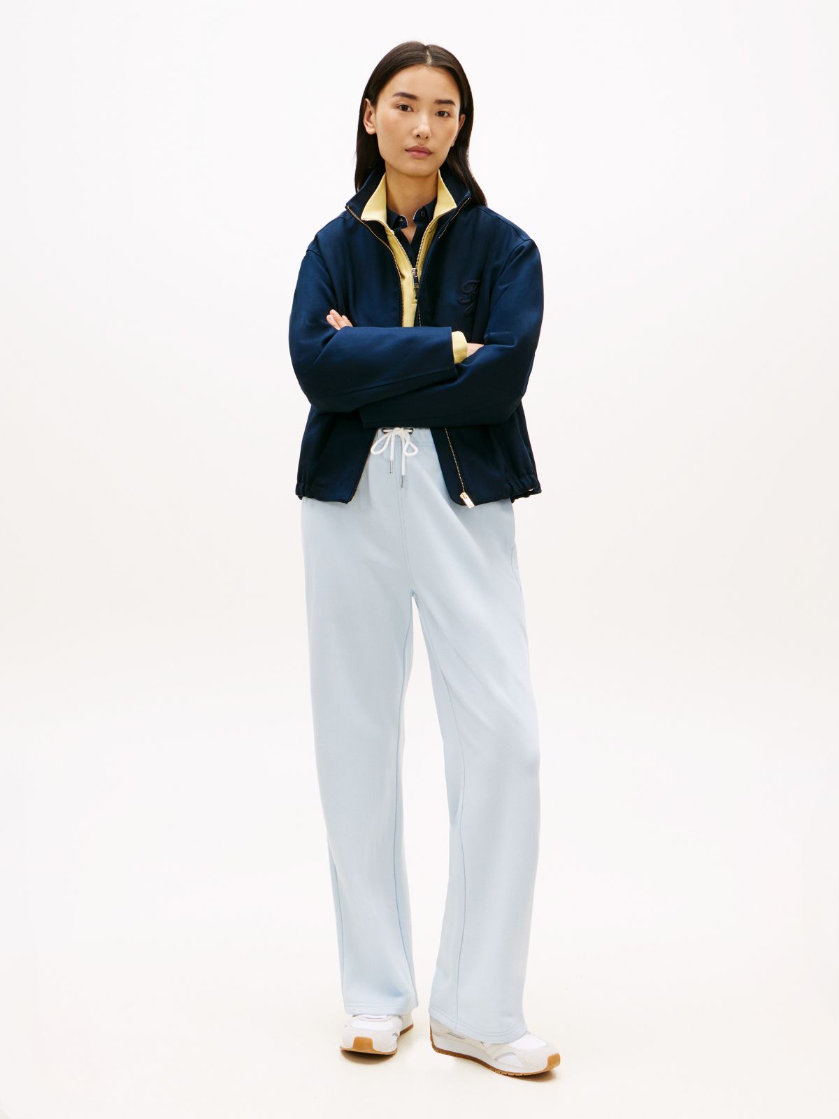 Brushed-Back Wide Leg Sweatpant — Breezy Blue