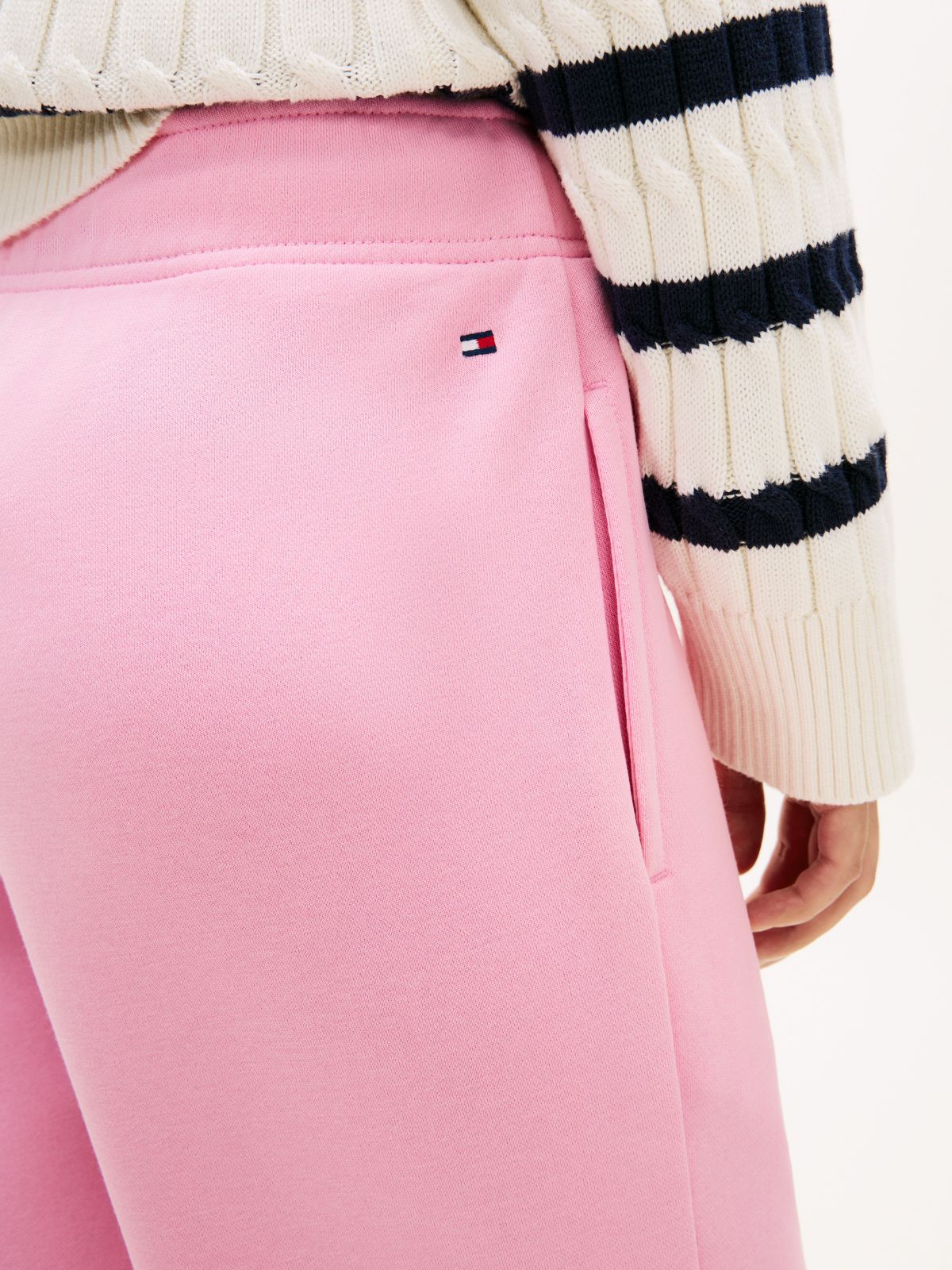 Brushed-Back Wide Leg Sweatpant — Rose Petal