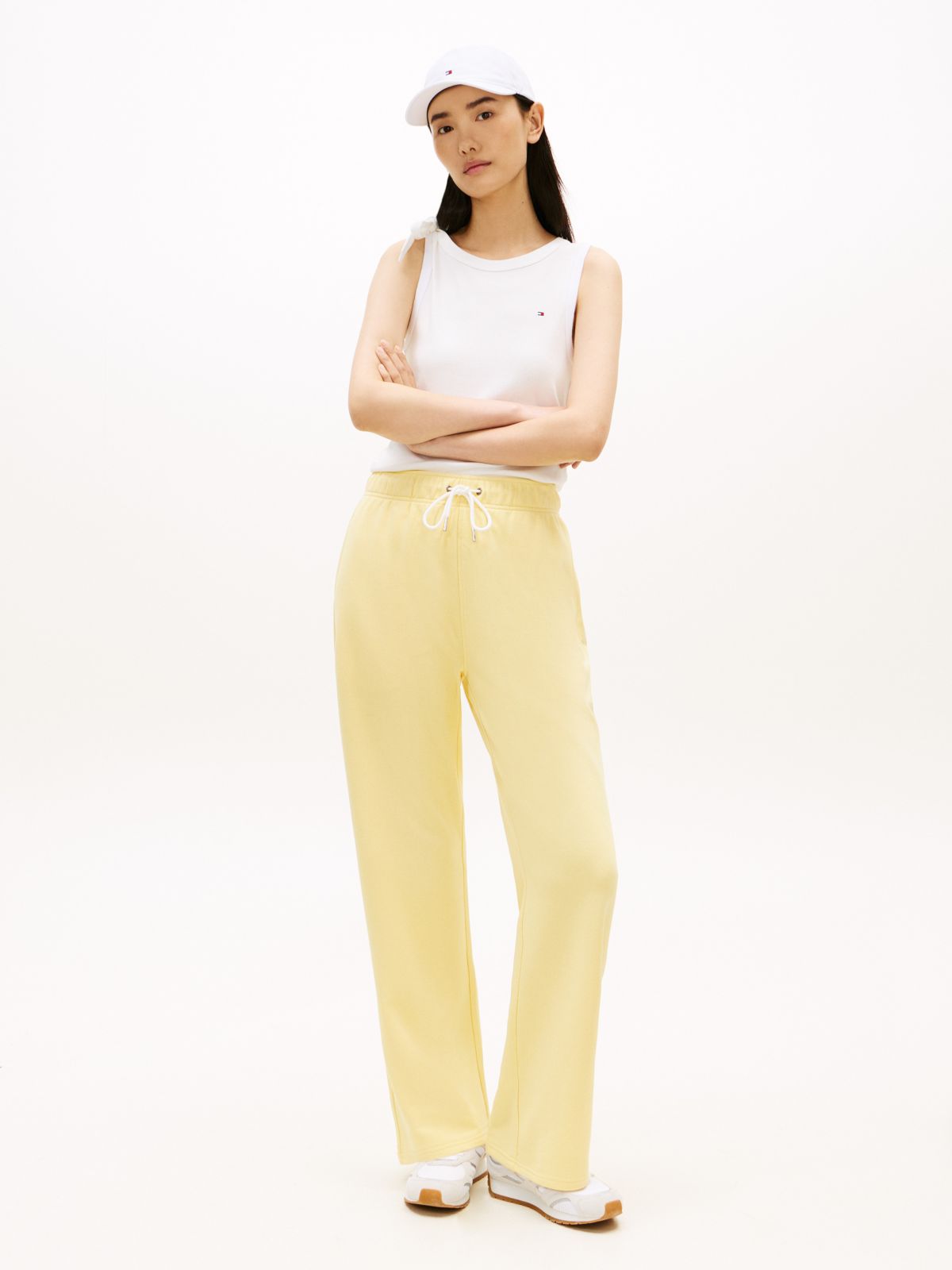 Brushed-Back Wide Leg Sweatpant — Citronella