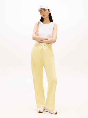 Brushed-Back Wide Leg Sweatpant, Citronella