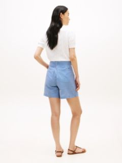 Belted Gingham Seersucker Short — Blue Orbit / Ecru Gingham 4