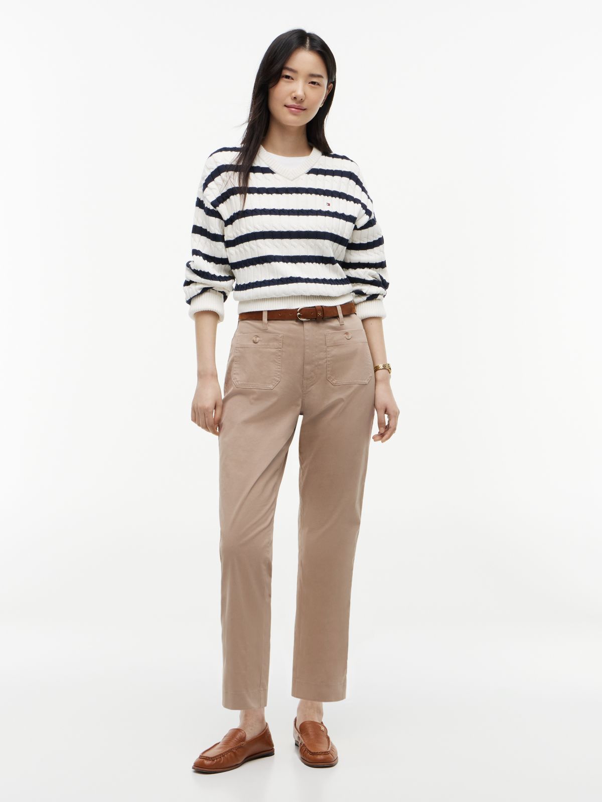 Stretch-Cotton Pocket Pant — Beige