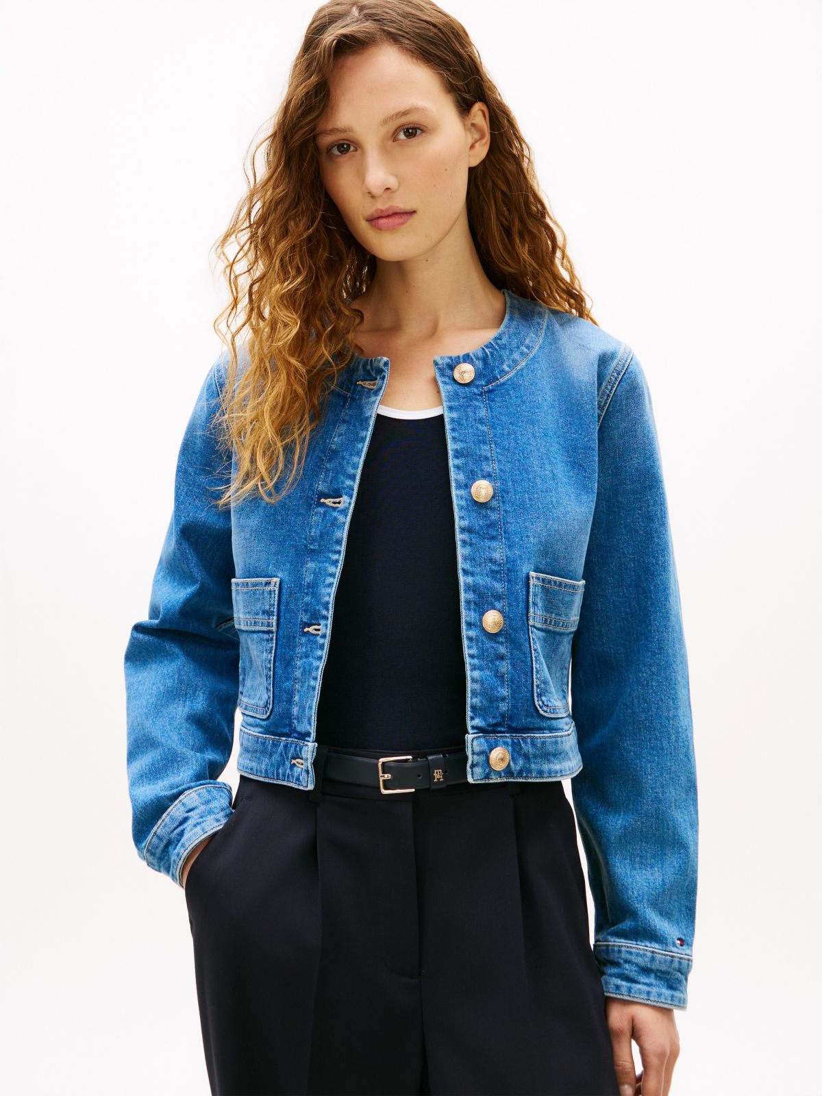 Medium Wash Denim Lady Jacket — Mid Blue