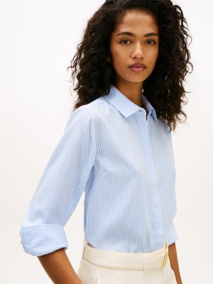 Женские рубашки Tommy Hilfiger Striped Crepe Shirt — фото 4