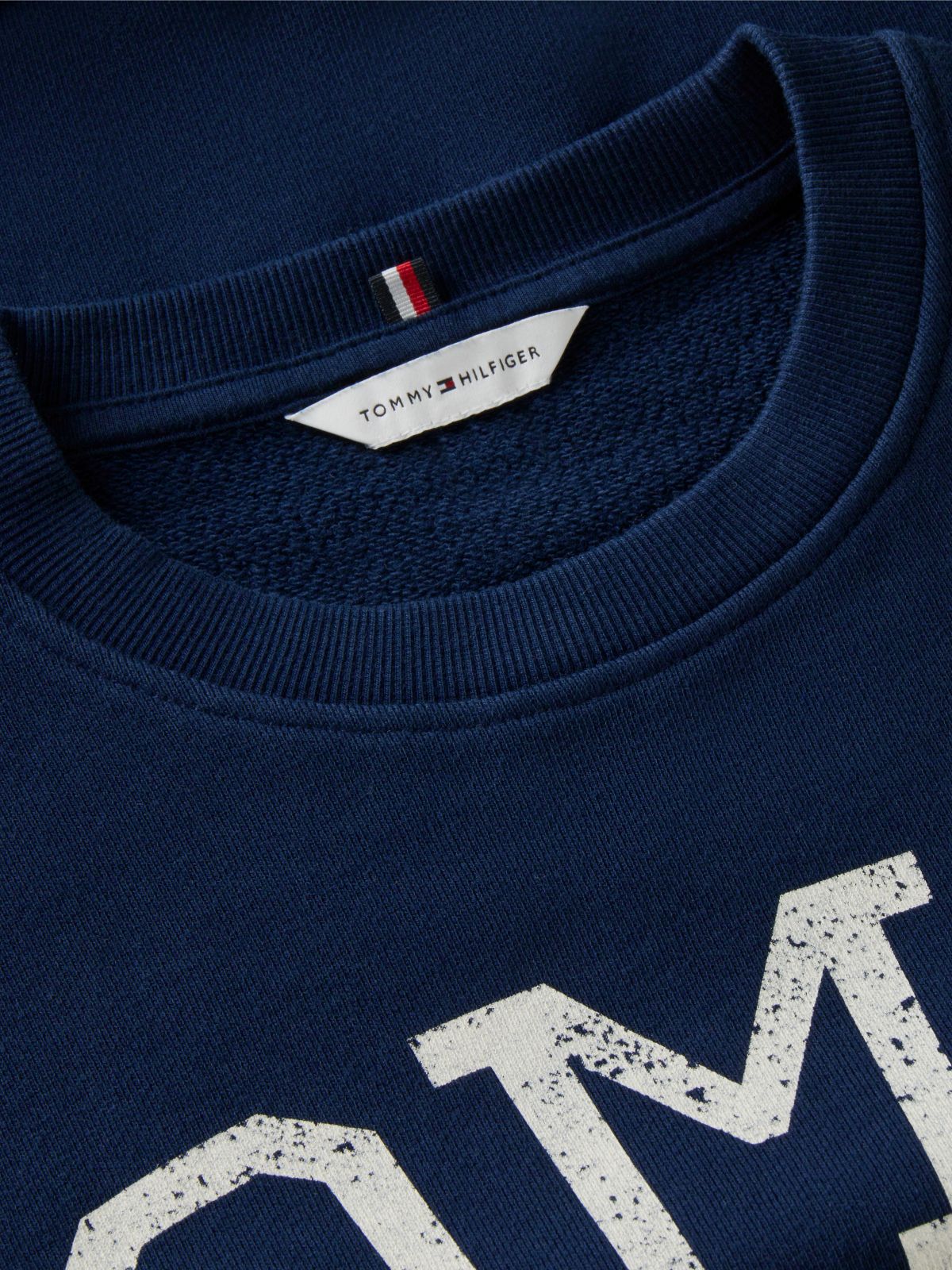 Drawcord Varsity Crest Logo Sweatshirt — Navy