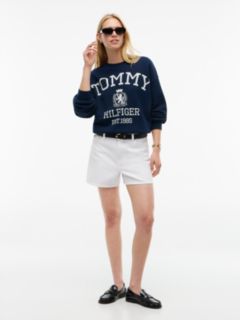 Drawcord Varsity Crest Logo Sweatshirt — Navy 2