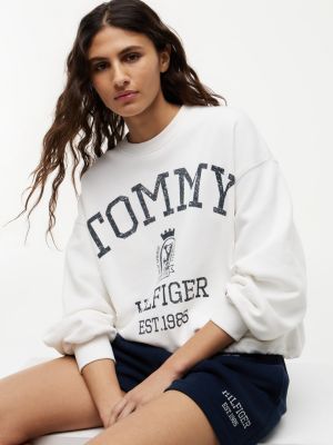 Женские худи Tommy Hilfiger Drawcord Varsity Crest Logo Sweatshirt — фото 3