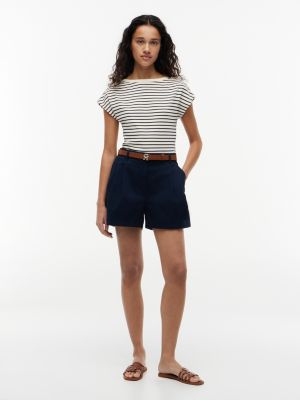 Женские футболки Tommy Hilfiger Nautical Gold-Button Boatneck T-Shirt — фото 2