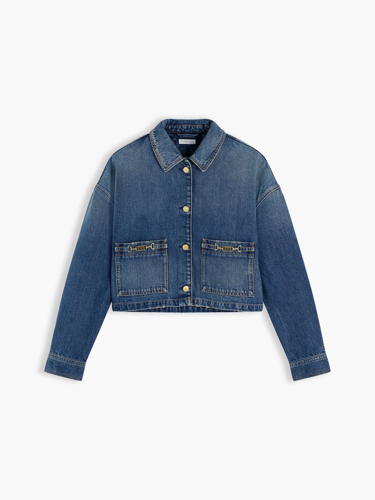 Cropped Denim Jacket — Medium Denim