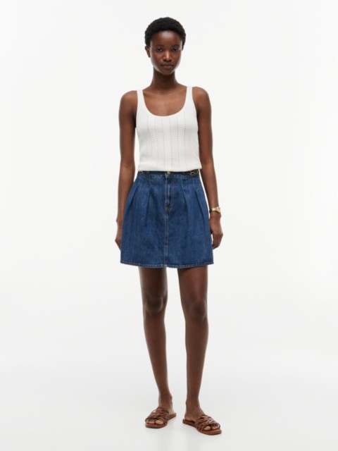 Tommy Hilfiger Pleated Denim Skirt