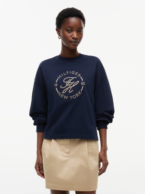 Женские футболки Tommy Hilfiger Long-Sleeve Nautical Monogram T-Shirt