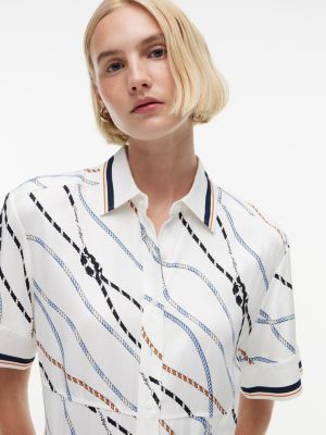 Tommy Hilfiger Rope Print Fluid Twill Midi Shirtdress — фото 2