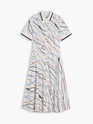 Tommy Hilfiger Rope Print Fluid Twill Midi Shirtdress — фото 5