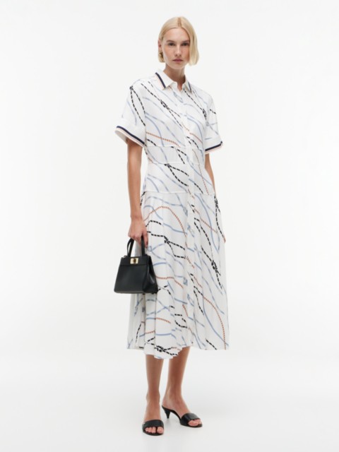 Tommy Hilfiger Rope Print Fluid Twill Midi Shirtdress