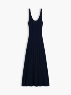 Cable Knit Pointelle Midi Tank Dress — Navy 5