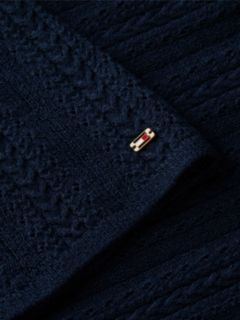 Cable Knit Pointelle Midi Tank Dress — Navy 6