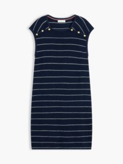 Nautical Knit Mini Dress — Navy Blue / Ivory Stripe 5