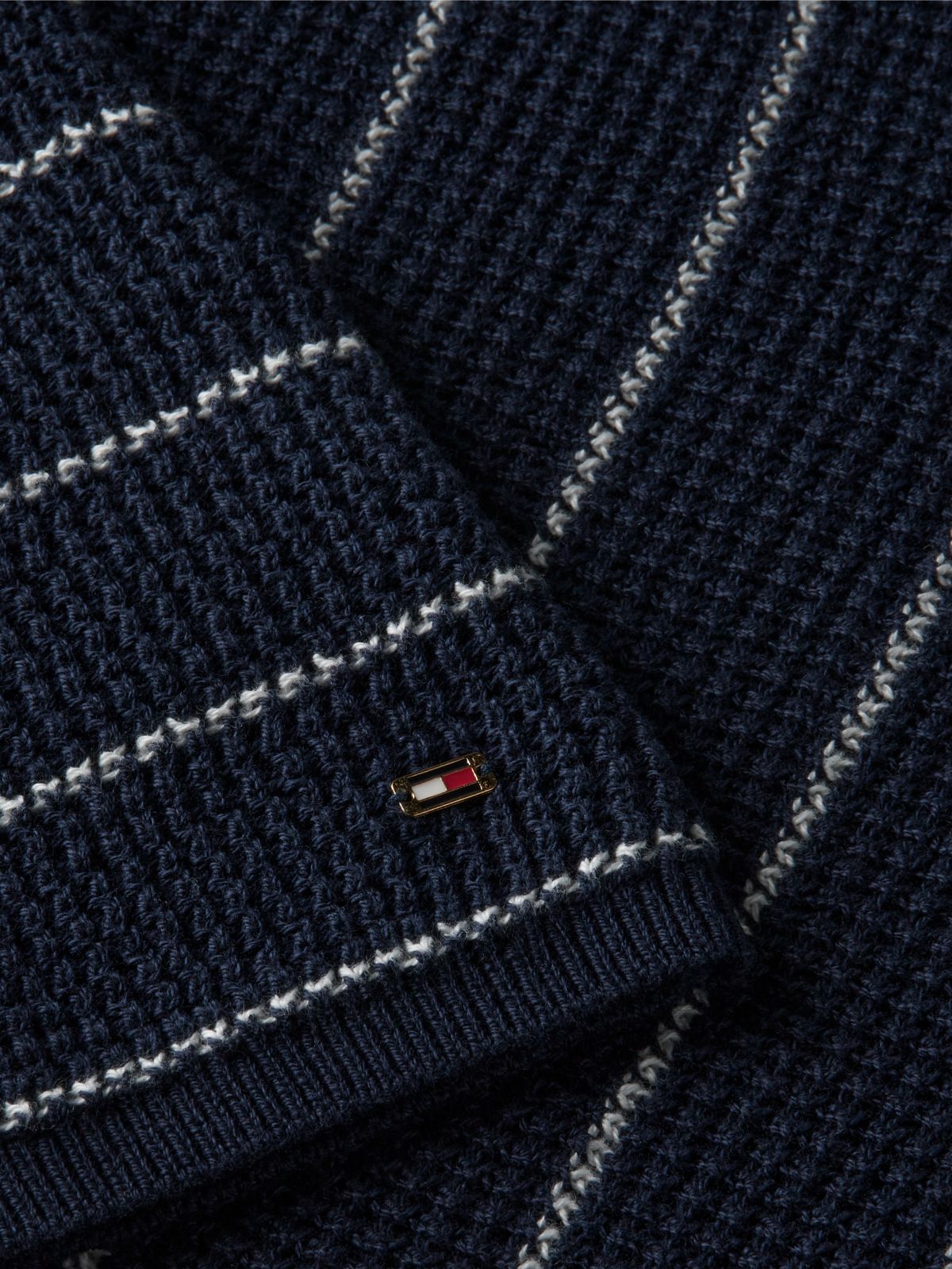 Nautical Knit Mini Dress — Navy Blue / Ivory Stripe
