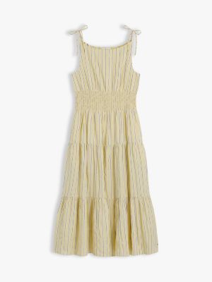 tommy hilfiger yellow lace dress Tommy Hilfiger Cotton Fit & Flare Eyelet Sleeveless Yellow Dress SIZE 18