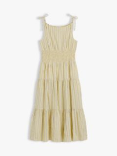 Tiered Seersucker Midi Dress — Stripe Citronella 5