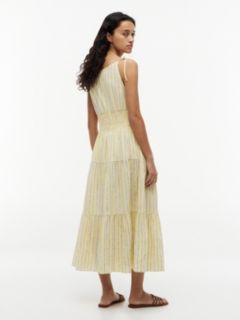 Tiered Seersucker Midi Dress — Stripe Citronella 4