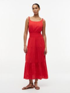 Tiered Seersucker Midi Dress — Fireworks 1