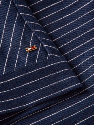 Женские блузки Tommy Hilfiger Gold-Button Striped Linen-Blend Blouse — фото 6
