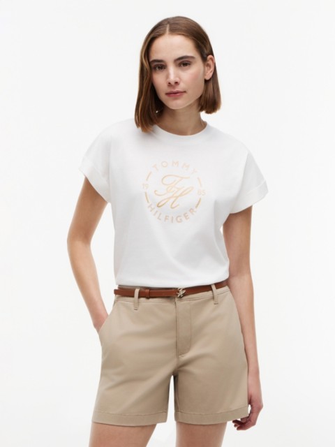 Женские футболки Tommy Hilfiger Nautical Script Monogram Cuffed T-Shirt