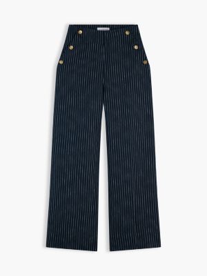 Женские брюки Tommy Hilfiger Gold-Button Striped Wide Leg Pant — фото 5