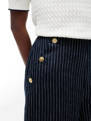 Женские брюки Tommy Hilfiger Gold-Button Striped Wide Leg Pant — фото 3