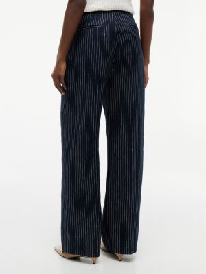 Женские брюки Tommy Hilfiger Gold-Button Striped Wide Leg Pant — фото 4