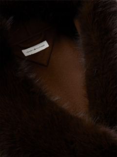 Faux Fur-Trim Wool-Blend Coat — Legacy Brown 9