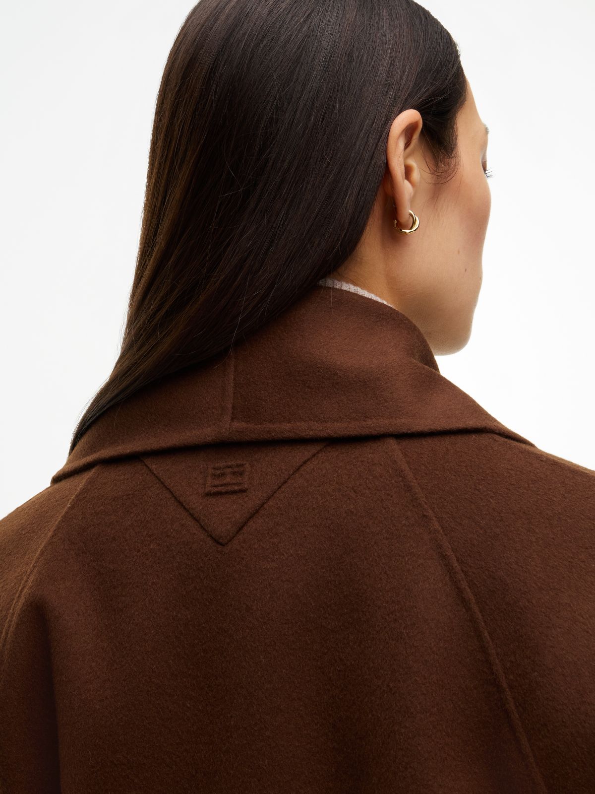 Faux Fur-Trim Wool-Blend Coat — Legacy Brown