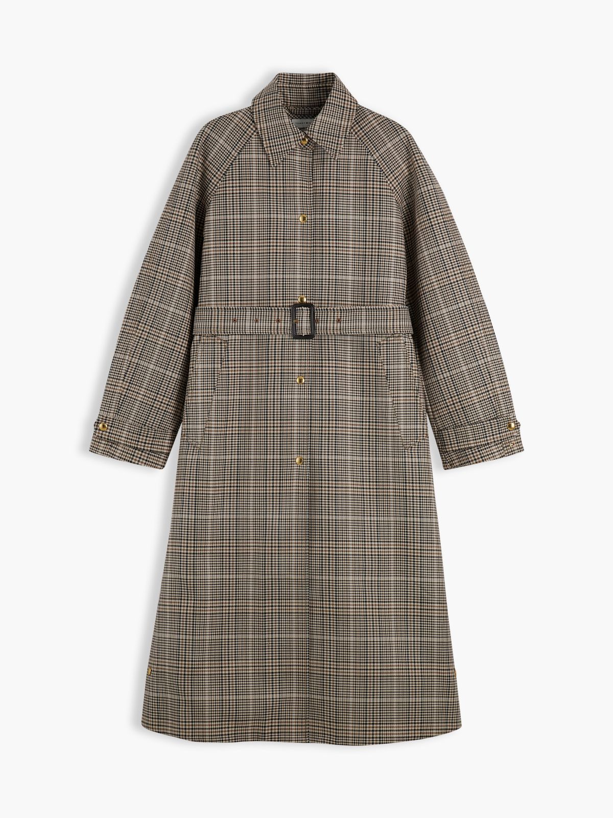 Check Mac Coat — Brown