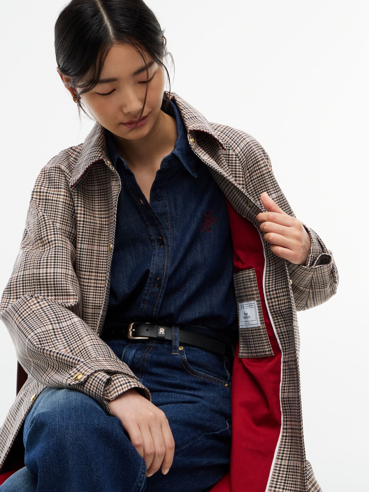 Check Mac Coat — Brown
