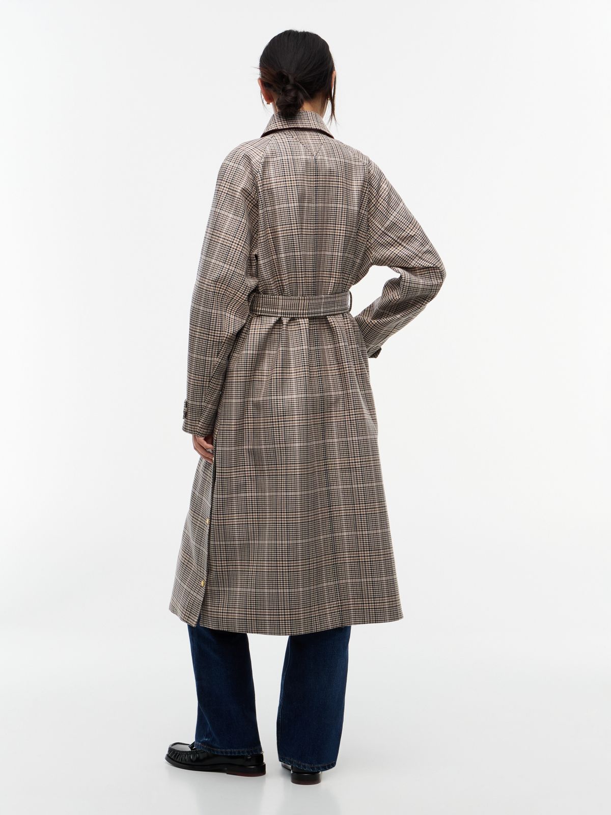 Check Mac Coat — Brown